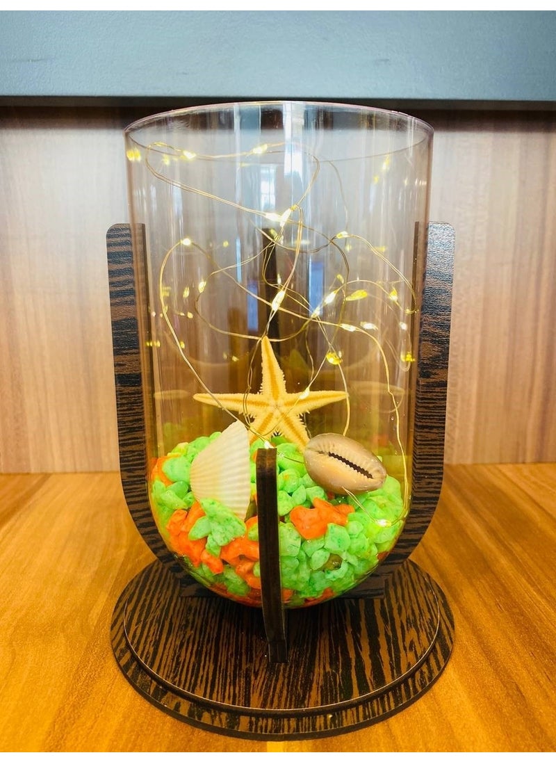 MYK Hediye ve Sanat Atölyesi MYK Gift and Art Workshop Aquarium with Glass Bowl Light  - Image 1