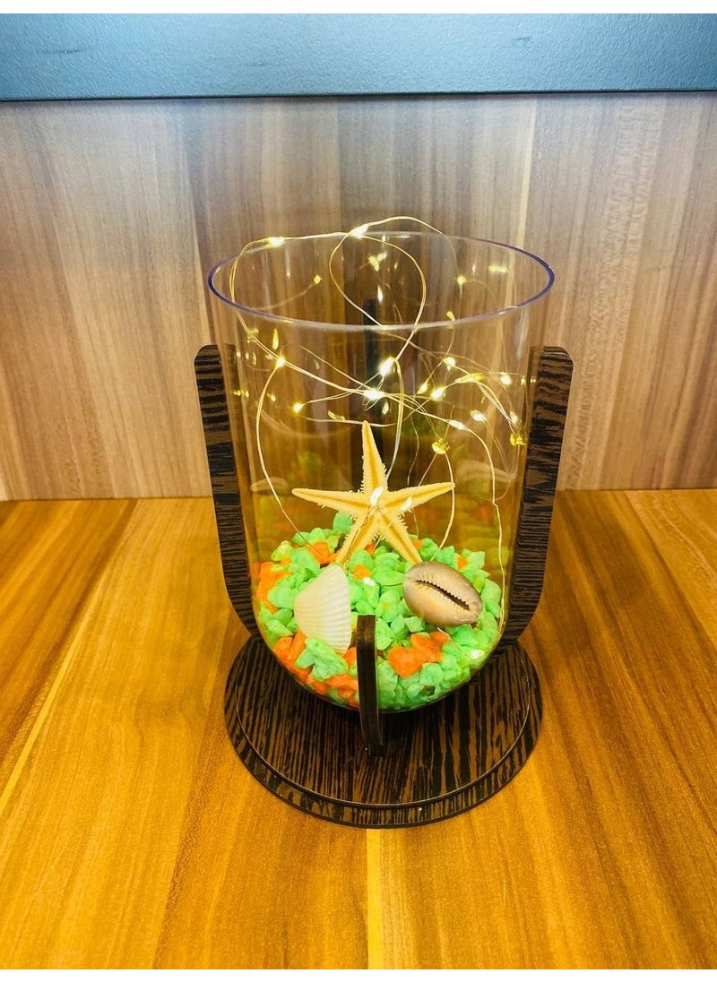 MYK Hediye ve Sanat Atölyesi MYK Gift and Art Workshop Aquarium with Glass Bowl Light  - Image 4