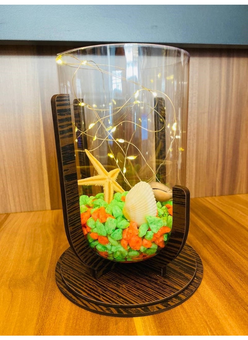 MYK Hediye ve Sanat Atölyesi MYK Gift and Art Workshop Aquarium with Glass Bowl Light  - Image 3