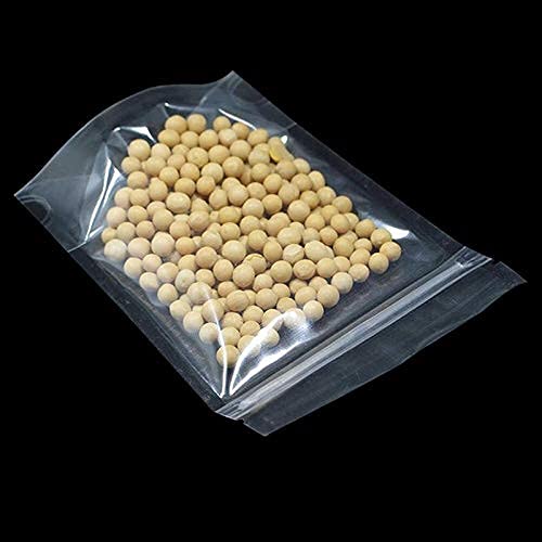 Deera Deera Ziplock Airtight Standee Stand up ClearTransparent Food Grade PolythenePolyester Lamination PouchCoverBag with zipper self seal and reusable100mm x170mm Pack of 50  - Image 3