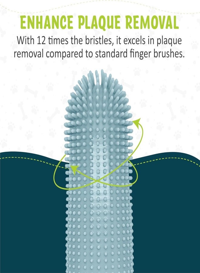 VALUEVIBES فرشاة أسنان للكلاب والقطط بزاوية 360 درجة - مجموعة العناية بأسنان الحيوانات الأليفة للكلاب والقطط | شعيرات ناعمة لتنظيف الأسنان بلطف (أزرق، متوسط) - Image 5