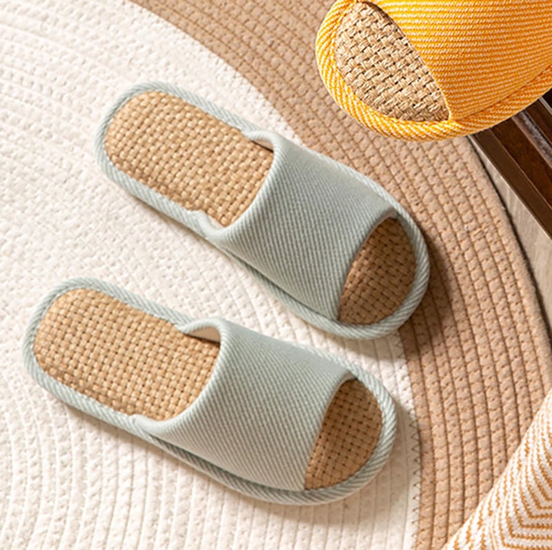 AioTio Cloth Slippers - Indoor Outdoor Summer Silent Shoes for Women And Men(Green 9-10) - Image 4