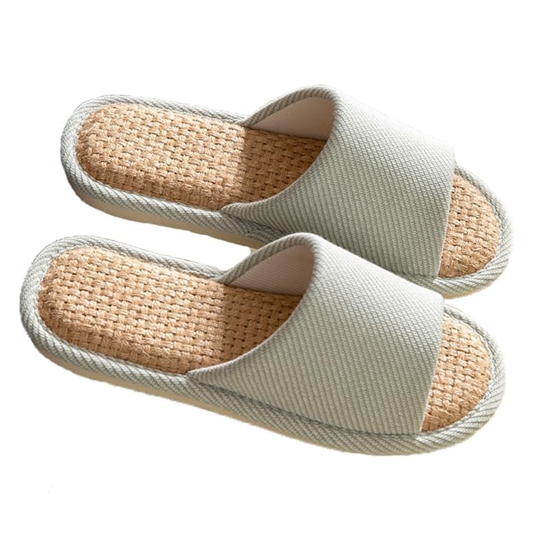 AioTio Cloth Slippers - Indoor Outdoor Summer Silent Shoes for Women And Men(Green 9-10) - Image 1