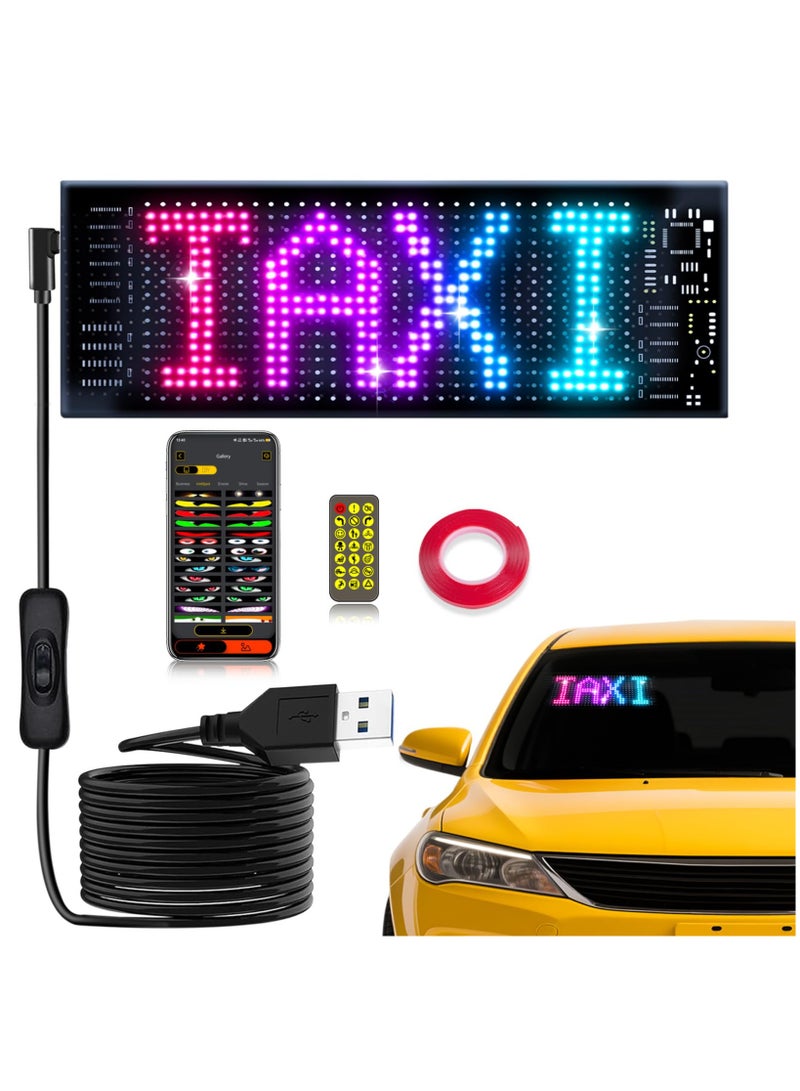 ضوء LED للسيارات ، 2.8 "x 6.8" علامة LED التمرير القابلة للبرمجة ، شاشة المصفوفة الرقمية المرنة ، بلوتوث والتحكم عن بعد ، النص القابل للتخصيص والرسوم المتحركة لنوافذ السيارات وإشارات الأعمال - Image 1