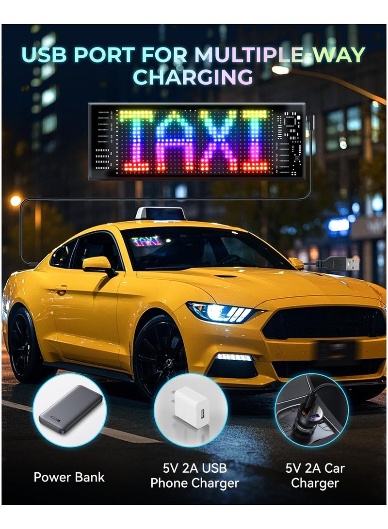 ضوء LED للسيارات ، 2.8 "x 6.8" علامة LED التمرير القابلة للبرمجة ، شاشة المصفوفة الرقمية المرنة ، بلوتوث والتحكم عن بعد ، النص القابل للتخصيص والرسوم المتحركة لنوافذ السيارات وإشارات الأعمال - Image 5