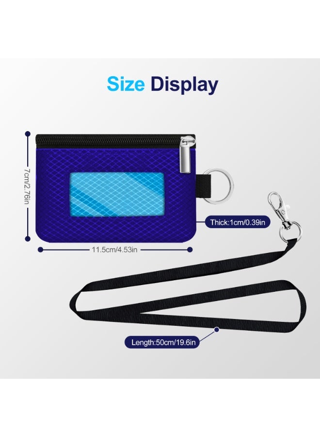 Minimalist RFID Blocking Small Wallet with ID Window,WaterResistant Zip Id Case Wallet with Lanyard Keychain for Cards,Cash,Travel,Women,Men - Image 5