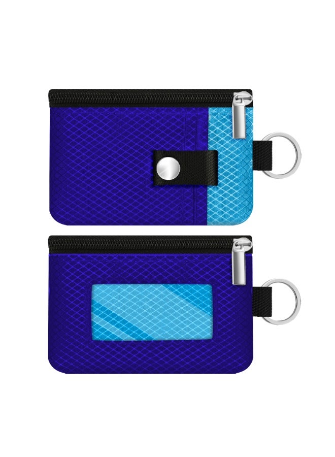 Minimalist RFID Blocking Small Wallet with ID Window,WaterResistant Zip Id Case Wallet with Lanyard Keychain for Cards,Cash,Travel,Women,Men - Image 3
