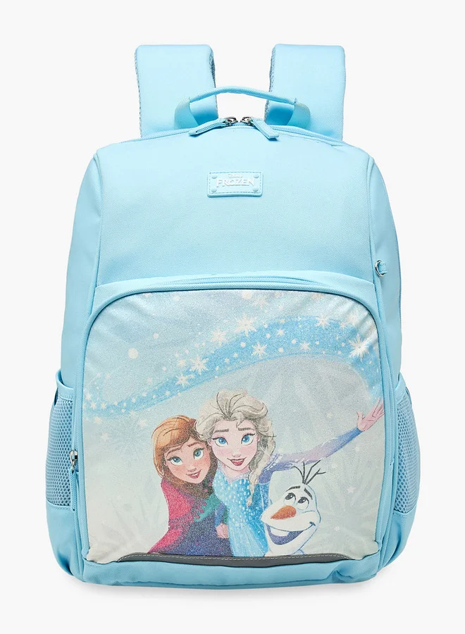 ديزني Girls Frozen Print School Backpack with Adjustable Straps and Zip Closure - 13x31x41 cm