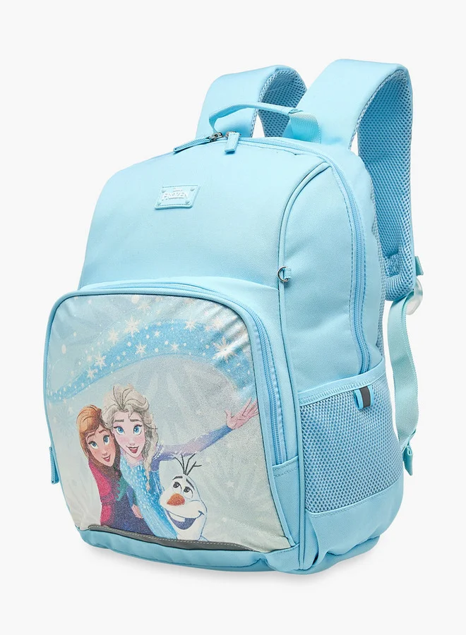 ديزني Girls Frozen Print School Backpack with Adjustable Straps and Zip Closure - 13x31x41 cm