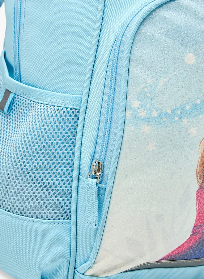 Disney Girls Frozen Print School Backpack with Adjustable Straps and Zip Closure - 13x31x41 cm