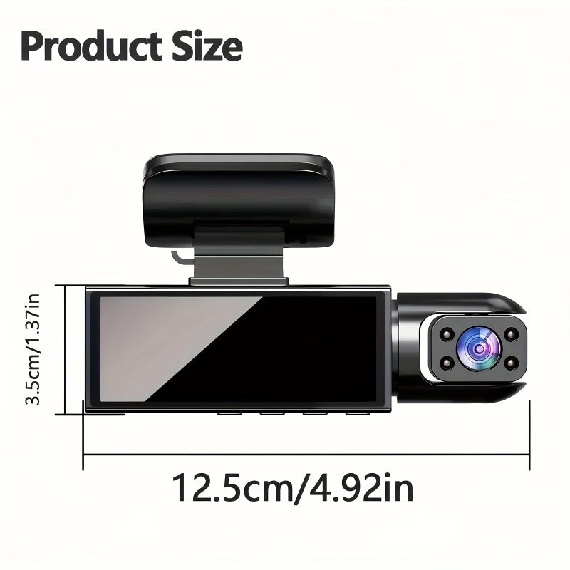 3 16 Inch Dual Dash Cam With Infrared Night Vision Dual Channel 1080P Front And 720P Inside Wide Angle Recording 24 Hour Motion Sensor Parking Mode Loop Recording IPS Screen Parking Surveillance Model D50 - Image 5