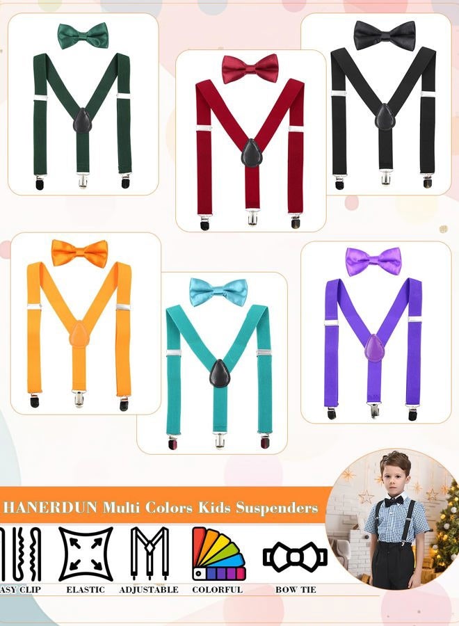 Hanerdun Kids Suspender Bowtie Sets Adjustable Suspender With Bow Ties Gift Idea For Boys And Girls, Light Gray, One Size - Image 2