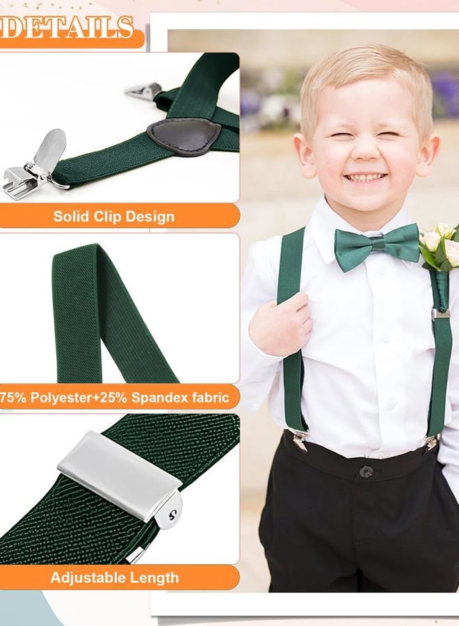 Hanerdun Kids Suspender Bowtie Sets Adjustable Suspender With Bow Ties Gift Idea For Boys And Girls, Light Gray, One Size - Image 5
