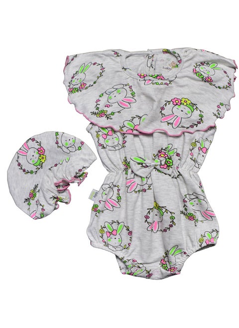 Baby Playsuit with neckline frills