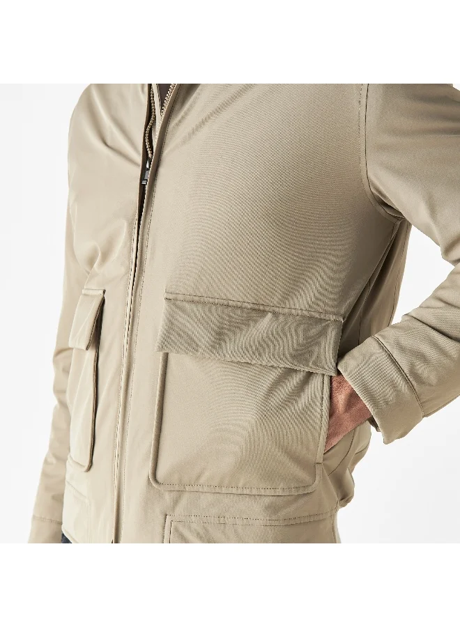 Iconic Iconic Solid Zip Through Jacket with Pockets