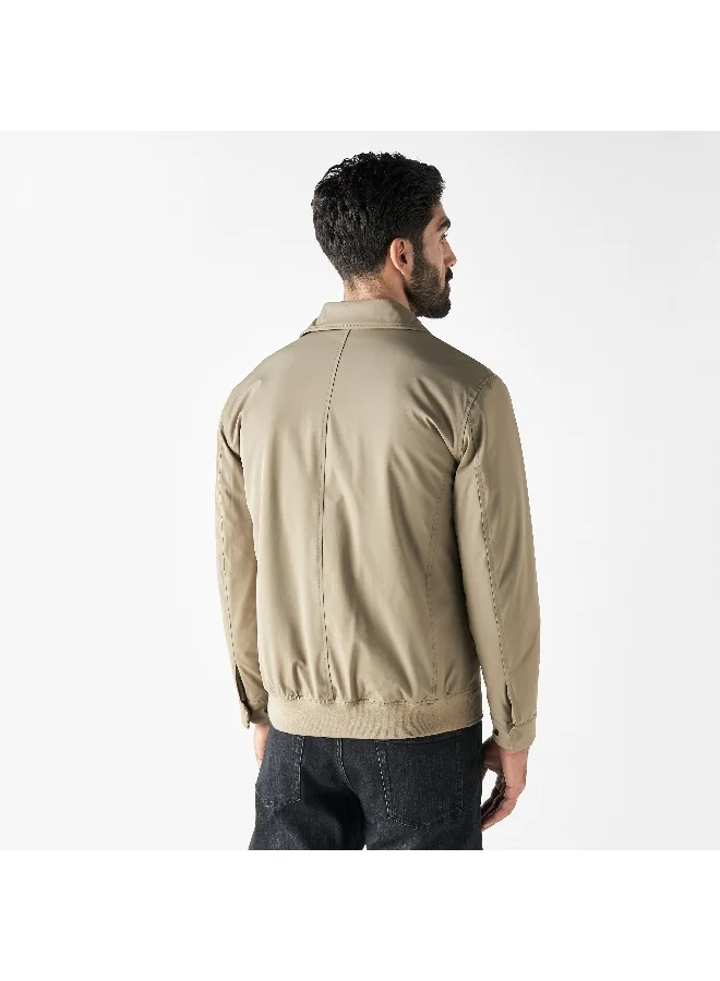 Iconic Iconic Solid Zip Through Jacket with Pockets