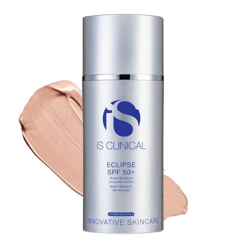 iS CLINICAL Eclipse SPF 50 Sunscreen Zinc Oxide tinted beige sunscreen ultra sheer nongreasy matte finish sun cream for face
