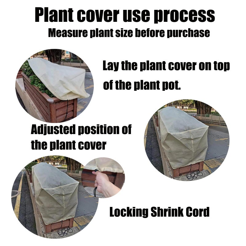EJW Planter Cover, Plant Covers Freeze Protection,2 Pack 39.3"*17.7"x15.7" Planter Covers for Winter, Frost Cloths for Outdoor Plants, Raised Bed Covers for Winter. - Image 4