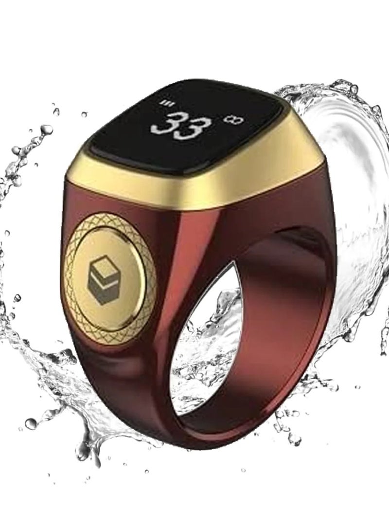 Smart Tasbih Plastic Zikr Lite Ring Brown 18MM - Image 2