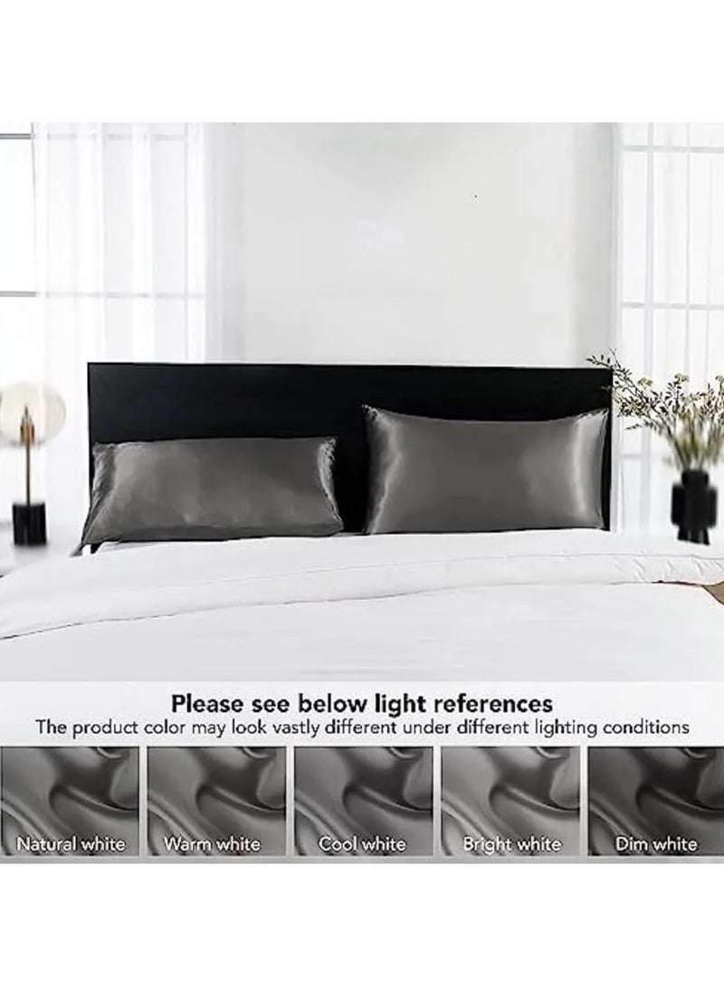 ارواق طقم من 2 غطاء وسادة من الحرير الساتان للشعر والبشرة، أغطية وسائد مرجانية، مقاس قياسي، مجموعة من أغطية الوسائد فائقة النعومة - Image 4