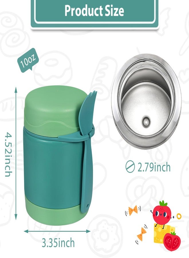 Howeemo 10oz Soup Thermo for Hot Food Kids,Lunch Thermo Kids Food Jar with Spoon Hot Insulated Food Containers,Leak Proof Stainless Steel Wide Mouth Lunch Thermo Jar for School(Green) - Image 3