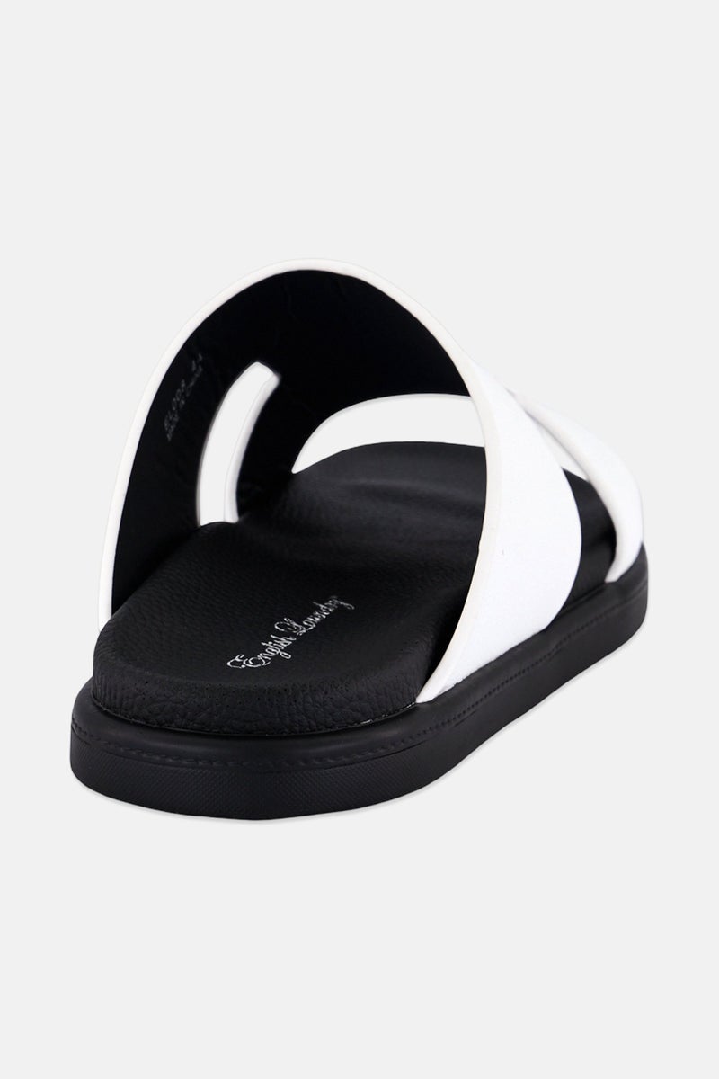 English Laundry Men Slip On Arabic Sandals, White - Image 3