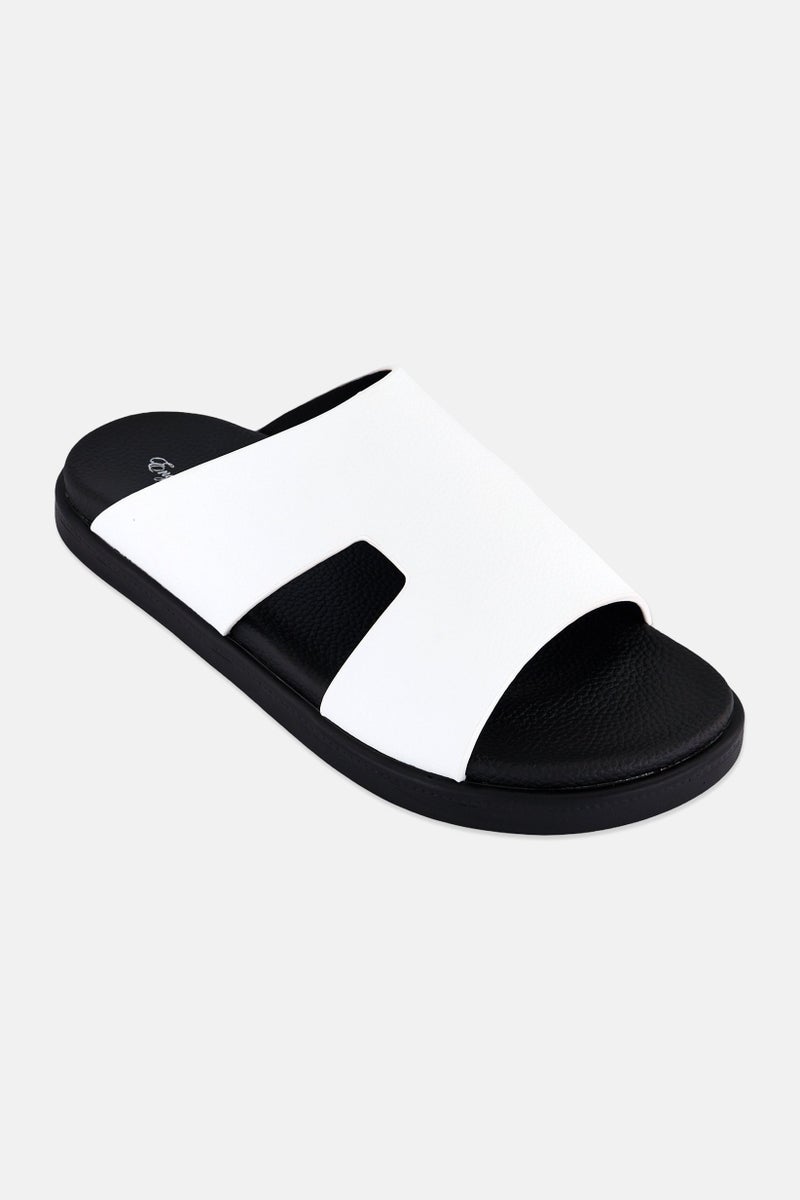 English Laundry Men Slip On Arabic Sandals, White - Image 1