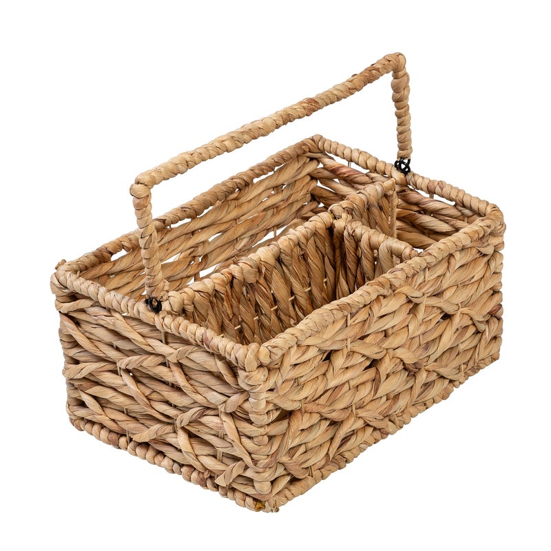 Honey Can Do Honey-Can-Do Multi-Use 3-Compartment Wicker Basket Caddy with Handle, Natural STO-09844 Natural Medium - Image 1