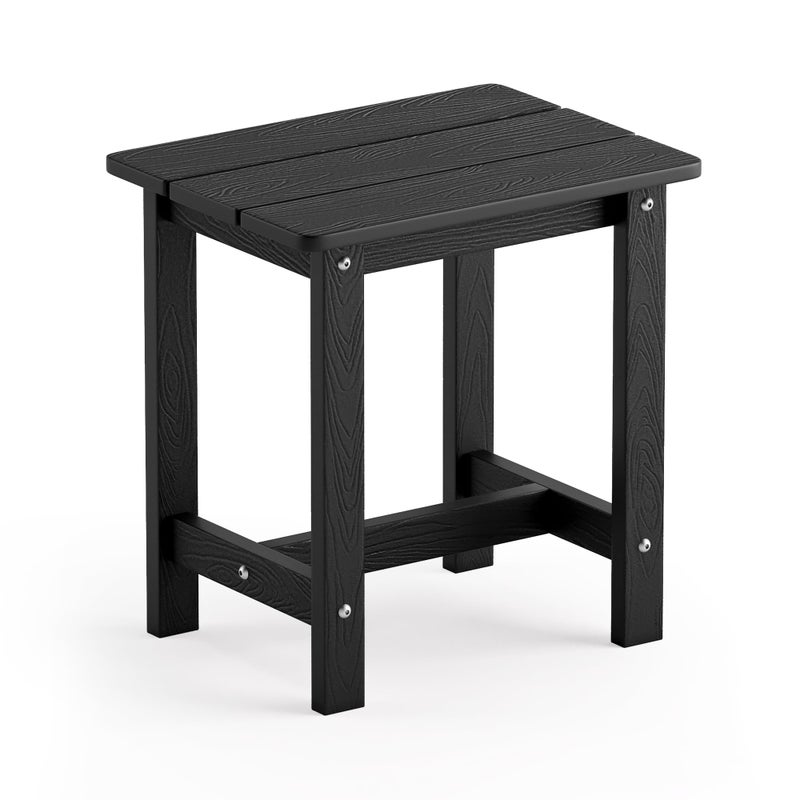 LUE BONA LUE BONA Outdoor Side Table HDPS Small Outdoor Adirondack Side Tables Outside End Table for Patio Porch Deck Pool Weather ResistantEasy Maintenance Black