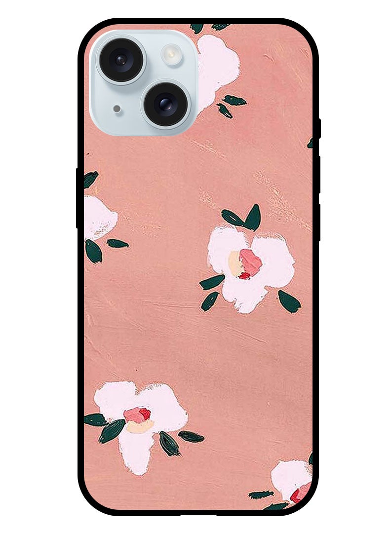 Theodor Protective Case Anti Scratch Shock Proof Bumper Cover For iPhone 15 Peach Flowers - Image 1