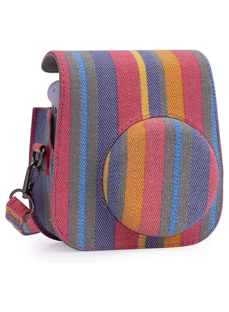General Canvas Camera Case Compatible with Fujifilm Instax Mini 11 Instant Camera with Adjustable Shoulder Strap and Pocket  - Image 1