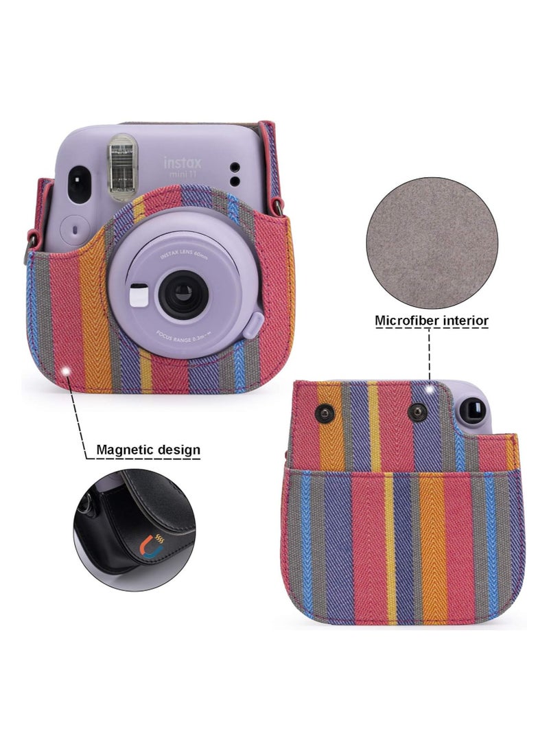 General Canvas Camera Case Compatible with Fujifilm Instax Mini 11 Instant Camera with Adjustable Shoulder Strap and Pocket  - Image 2