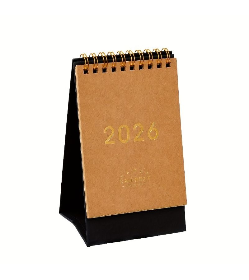 1pc 2025 2026 Bilingual English Chinese Desk Calendar Planner Monthly Grid Daily Pages Dated System Home Office Organizer Birthday New Year Gift - Image 4