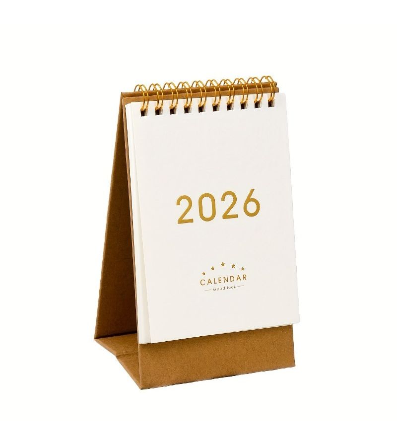 1pc 2025 2026 Bilingual English Chinese Desk Calendar Planner Monthly Grid Daily Pages Dated System Home Office Organizer Birthday New Year Gift - Image 5