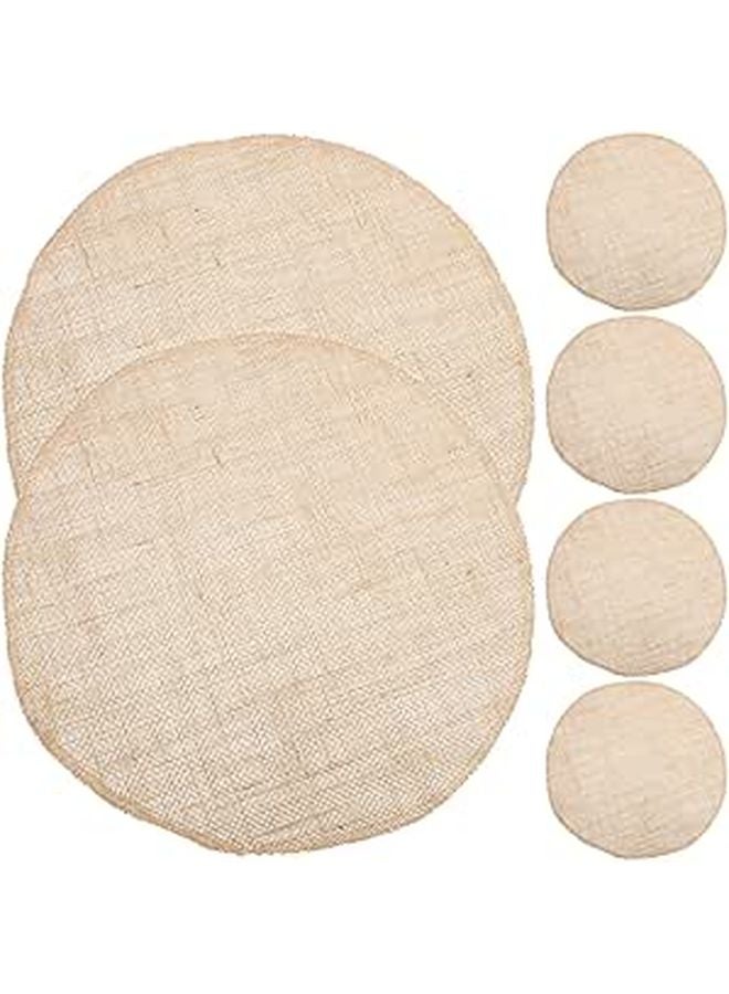 6 Pcs Rustic Round Jute Placemats Insulated Coasters for Dining Table Home Party Outdoor Use - Image 1