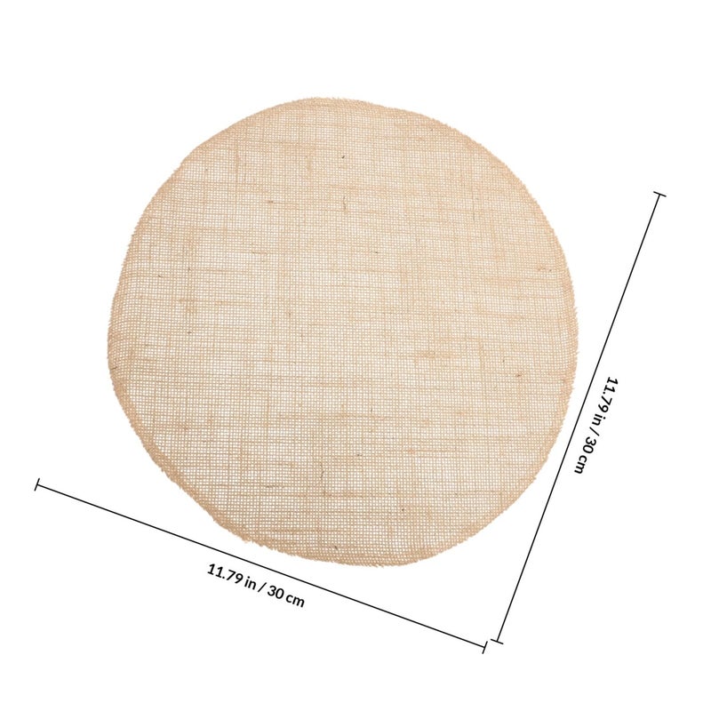 6 Pcs Rustic Round Jute Placemats Insulated Coasters for Dining Table Home Party Outdoor Use - Image 3