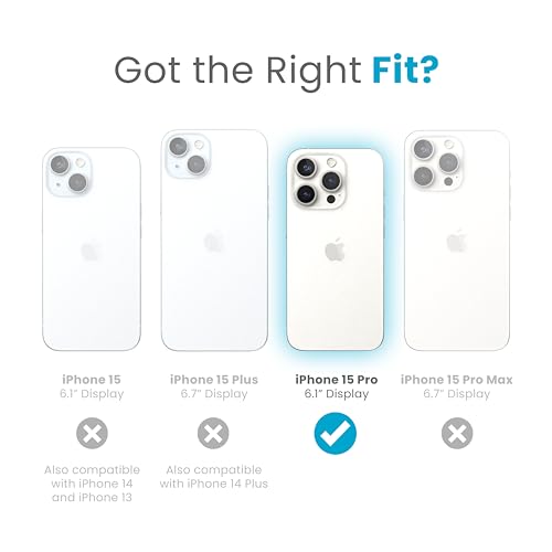 Speck MagSafe Case for iPhone 15 Pro Drop Camera Protection ClickLock NoSlip Wireless Charging Compatible Fits All 61 Inch Models Coastal BlueDust GreyWhite - Image 3
