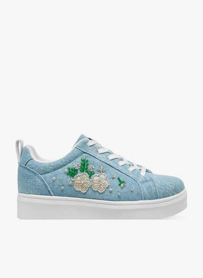 سيليست Women Denim Embroidered Ankle Sneakers