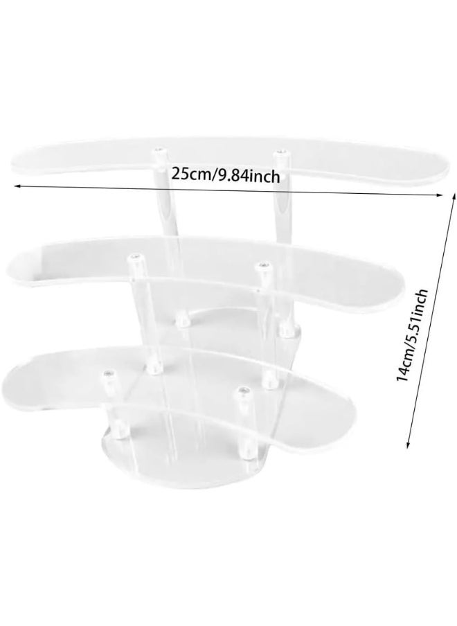 Horoof Market 3-Tier Clear Acrylic Display Stand - 25x14 cm Organizer for Home, Office, and Retail - Durable 8 mm Thick  - Image 2