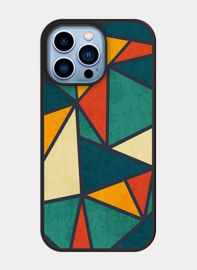 بكسلات كفر ايفون 13 برو ماكس نمط مثلثات ملون متعدد الالوان - Image 1