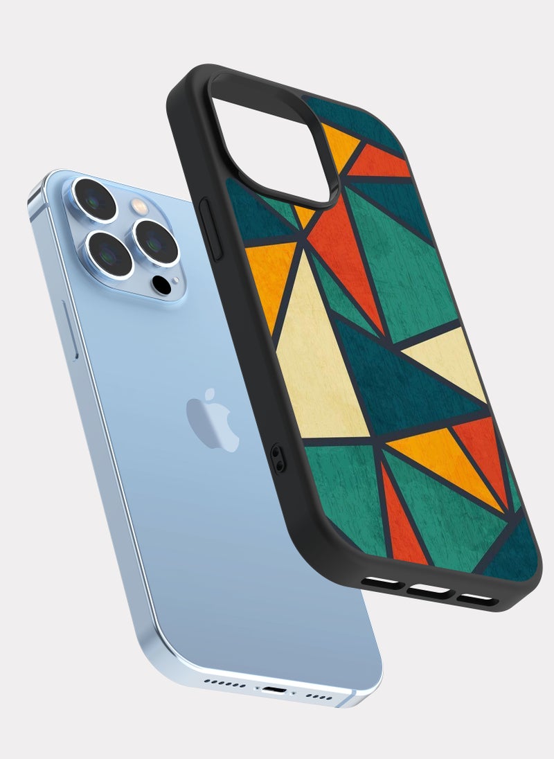 بكسلات كفر ايفون 13 برو ماكس نمط مثلثات ملون متعدد الالوان - Image 2