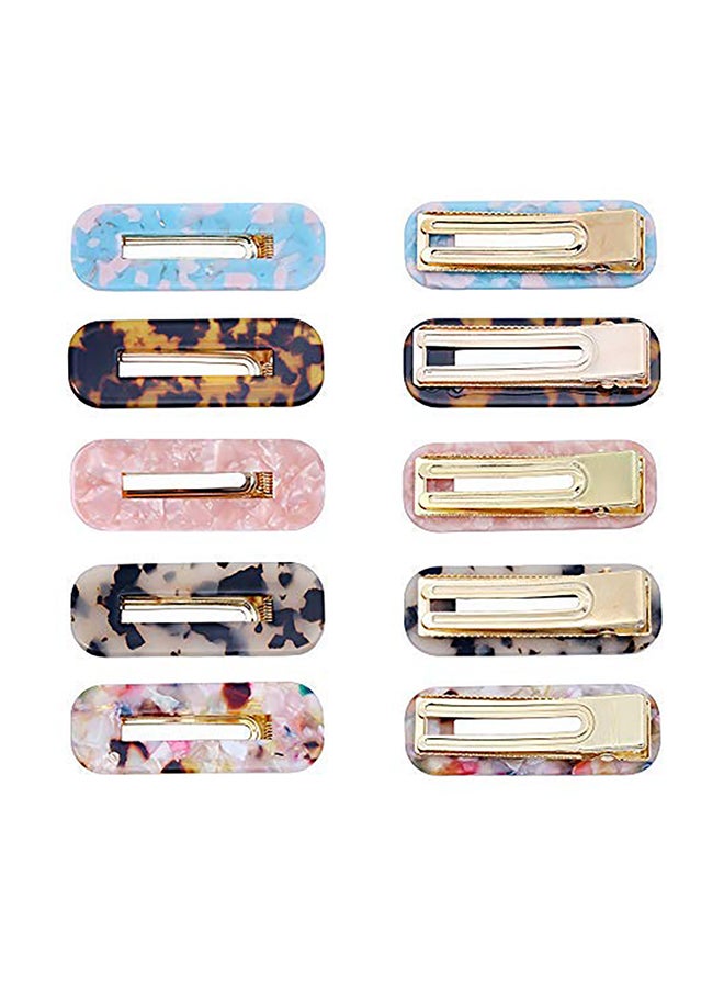 fani 10-Piece Acrylic Resin Hair Barrettes Set Multicolour - Image 2