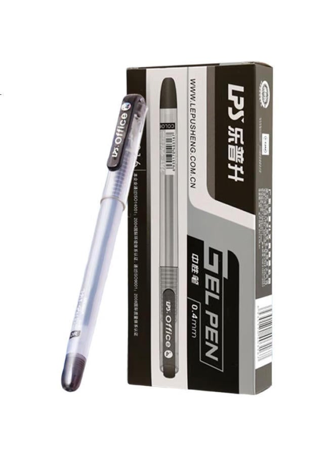 LPS [Back To School Essential] Lps Gel Pens 0.5Mm Bullet Tip For Exams, Office Mixed Colors, Large Capacity Refill Box, Quick-Drying Pen Set, Student Stationery 316, 8 Black 2 Blue 2 Red, Economical Boxed Set - Image 1