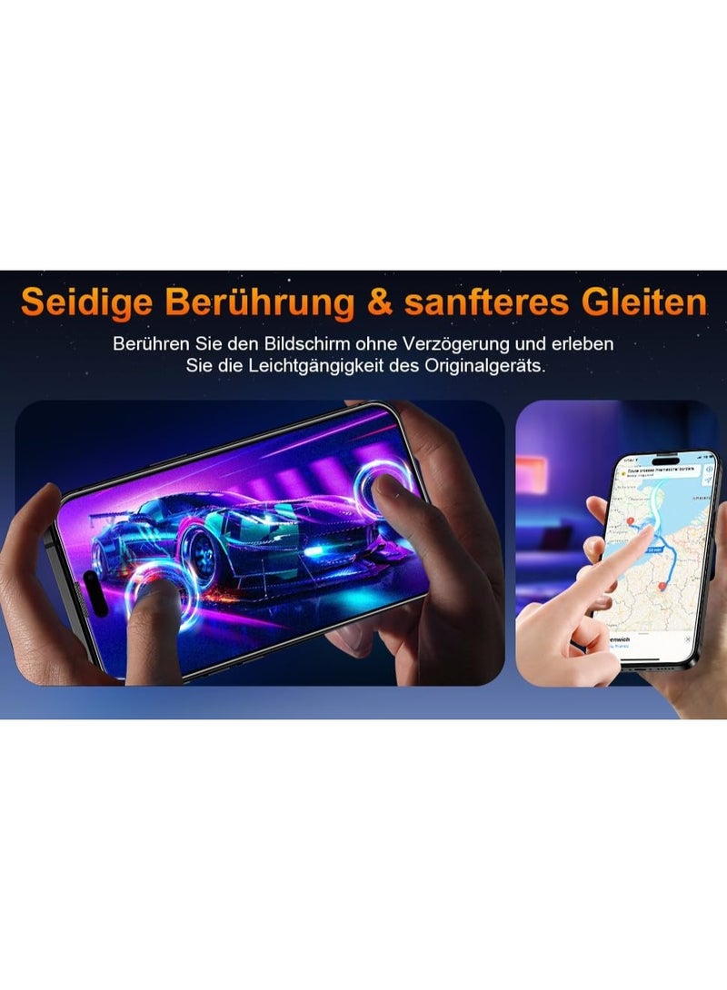 Muzz حماية شاشة الخصوصية لجهاز iPhone 16e 5G، عبوة 2، زجاج مقسى غير لامع، صلابة 9H، مضاد للبصمات، مضاد للتوهج، 2.5D (iPhone 16e) - Image 4