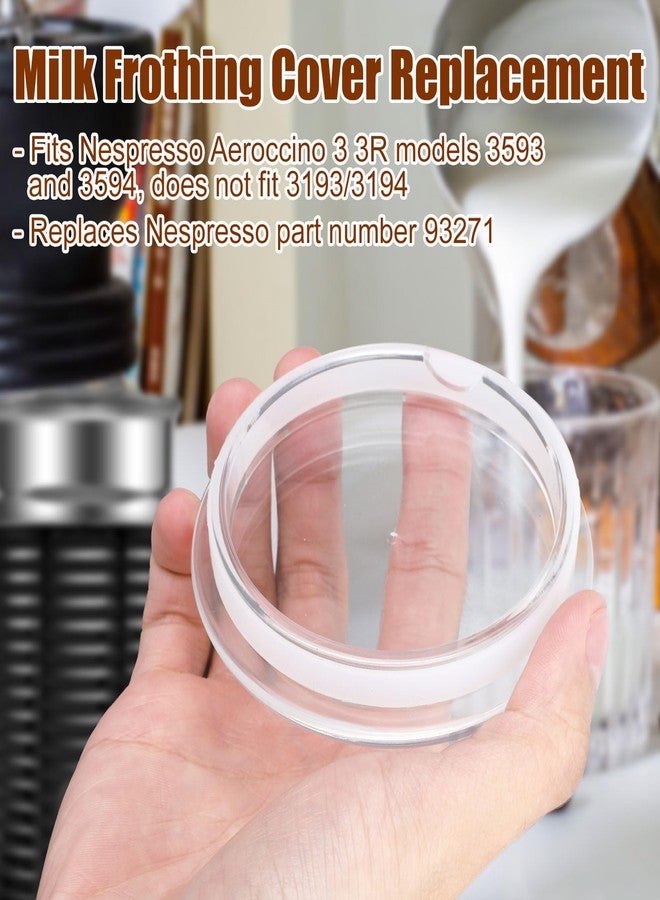 lasuroa Milk Frother Replacement Lid for Nespresso, Plastic Milk Frother Cover & Seal Part 93271 Compatible with Nespresso Aeroccino3 3R 3593 3594 MS-623697 - Image 3