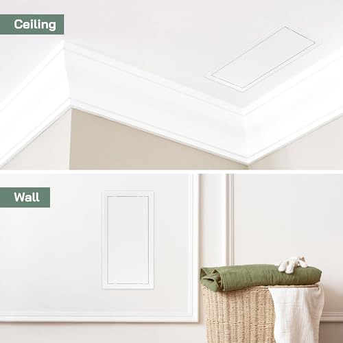 Vent Systems لوحة وصول بلاستيكية بيضاء من ABS بحجم 8 × 16 بوصة (فتحة) - باب وصول للجدران، السقف - غطاء فتحة الجدار لخدمات الكهرباء والسباكة - باب تفتيش - 8.6 × 16.5 بوصة (خارجي) - Image 5