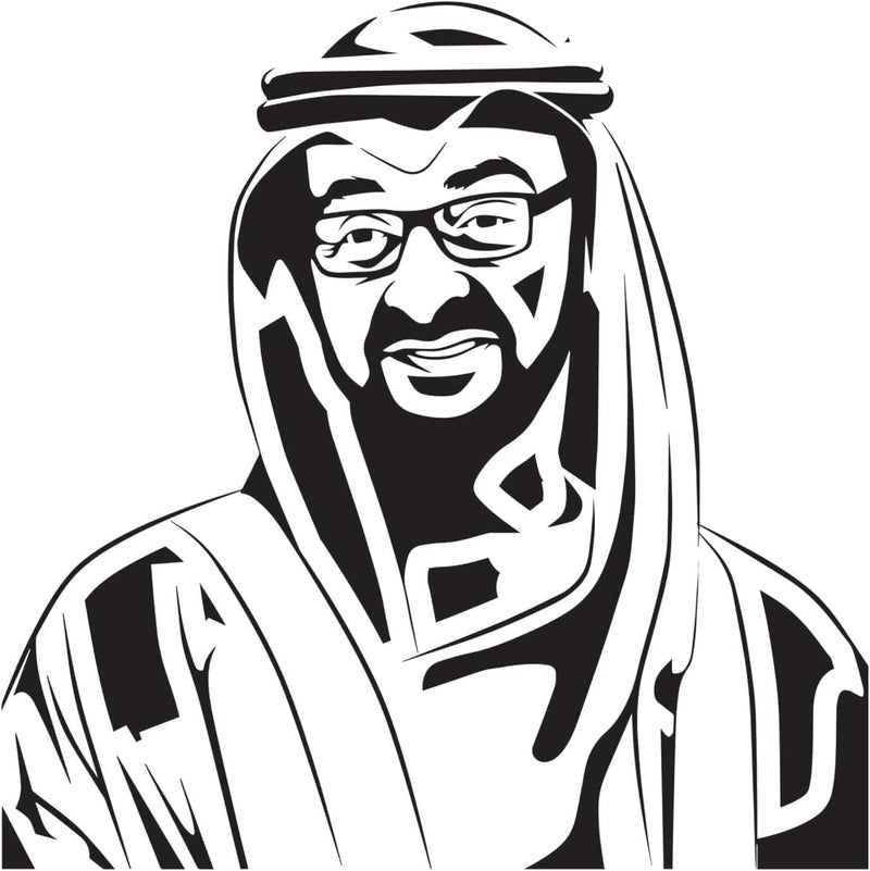 ARS 'Sheikh Mohammed bin Zayed Car Decal Sticker'' – UAE National Day Vinyl Sticker for Cars, Premium Vinyl Car, Laptop & Wall Decorative Sticker – UAE Flag Colors – Removable Waterproof - Image 1