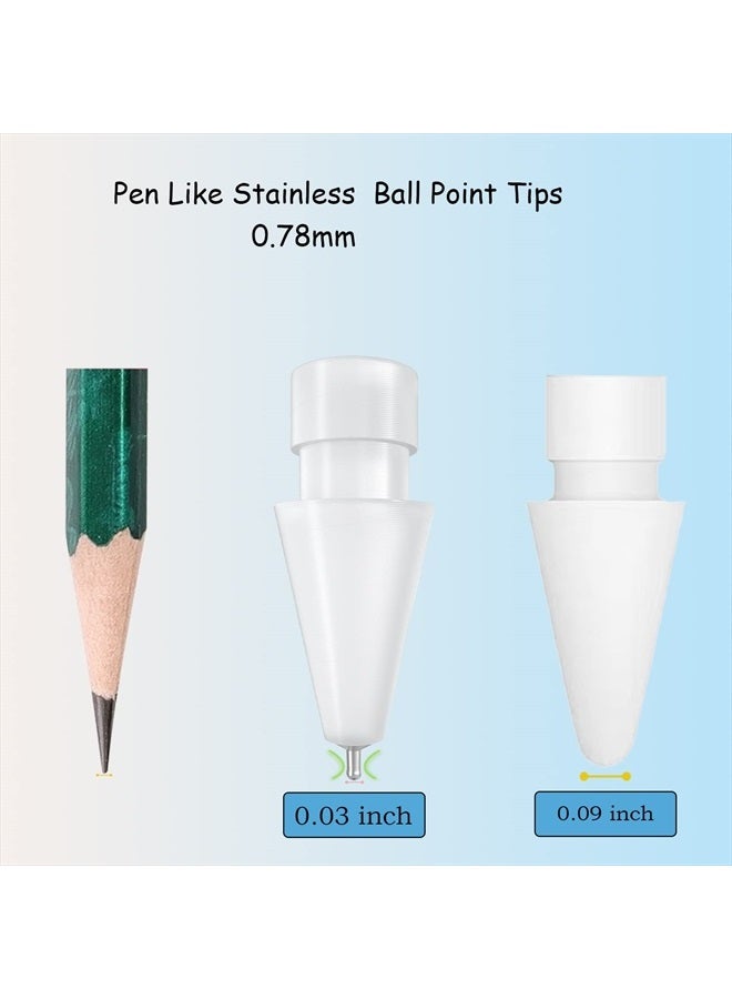 REEYEAR Upgraded (Pen Like) Pencil Tips fits for Apple 2nd Gen iPad Pro Pencil,0.78mm No Wear Out Fine Point Precise Control Longer Tips High Strength Material,White - Image 3