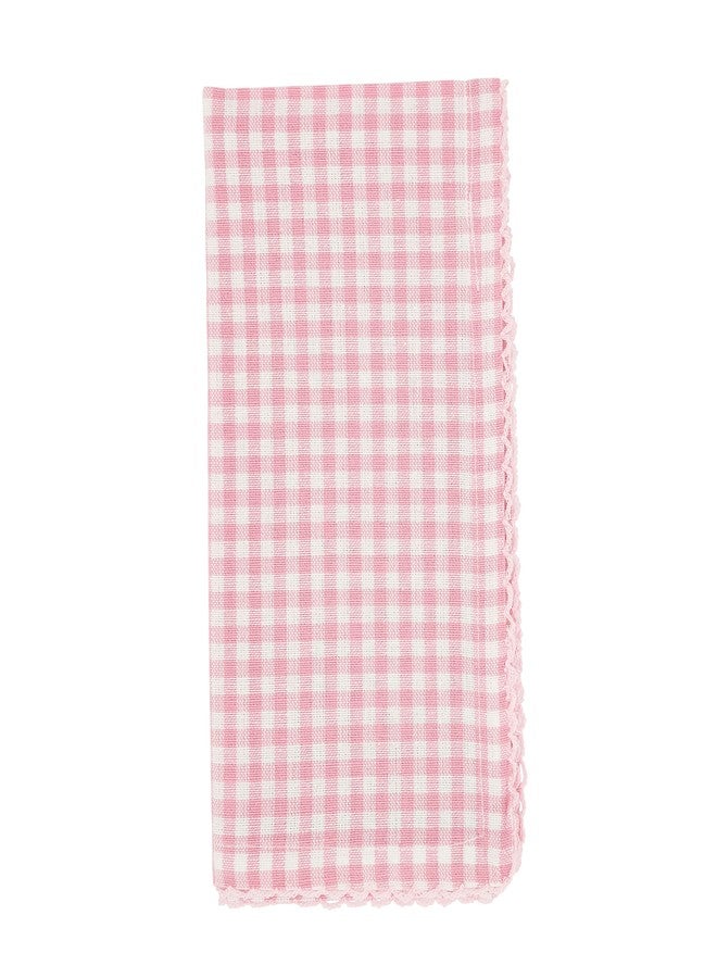 SARO LIFESTYLE Collection Gingham Design Table Napkins (Set of 4), 18", Pink - Image 1