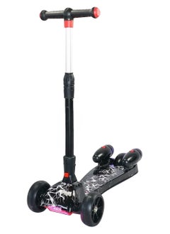 EASY FUTURE 3 wheels kick scooter for kids - Safe Lean to Steer, LED Lights wheels, Bluetooth and Water Spray Gives a Great Smoke Effect for Children from 3 to 14 Years Old (Balck)  - Image 1